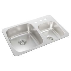 1.5-Bowl Stainless Steel Kitchen Sink- 27-1/4" x 18" x 7-1/8