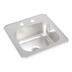 1-Bowl Brushed Satin Kitchen Sink- 15" x 15" x 6"