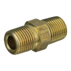 3/8" x 3/8" No-Lead Brass Hex Nipple MIP x MIP