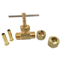 1/4" No-Lead Ander-Lign Brass Straight Needle Valve