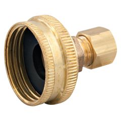 3/4" x 1/4" Brass Swivel Adapter FHT x Compression