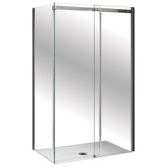 60"x75" Apollo Sliding Shower Door 57 Chrome Clear Left Hand