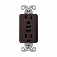 Oil Rubbed Bronze USB Charger 15A 2P/3W