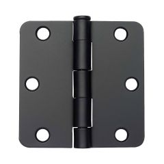 3-1/2" x 3-1/2" 1/4" Radius Hinge Matte Black-2/Pack