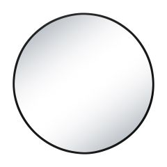 24" Black Metallica Round Mirror