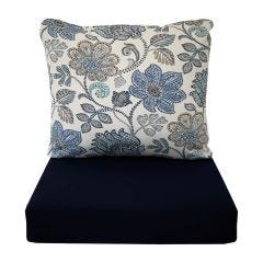 Reversible Deep Seat Cushion-Navy/Flower