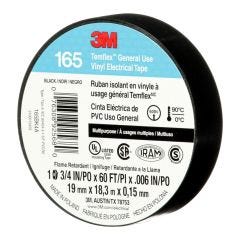 3M Temflex 165 Electrical Tape 3/4" x 60'-Black