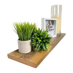 36" x 8" x 1" Barn Wood Floating Shelf With Brackets