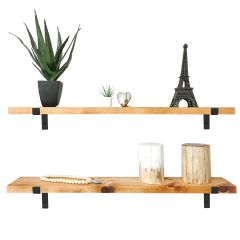 6' Square Live Edge Shelf White Pine