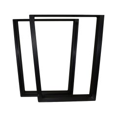 28" High Black Steel V Furniture Leg Pair