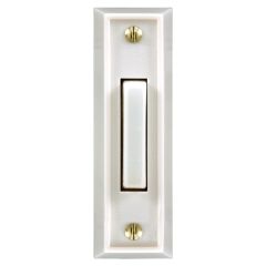 Wired Lighted Push Button Doorbell-White