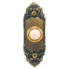 Wired Lighted Push Button Doorbell-Antique Brass