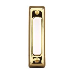 Wired Unlighted Push Button Doorbell-Polished Brass