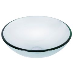 Crystalline Glass Round Vessel Sink 16.5" x 6.5"-Translucent