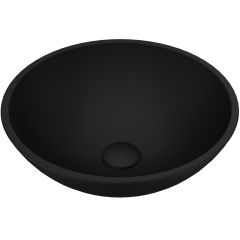 Cavalli Glass Round Vessel Sink 15" x 5-1/8"-Matte Black