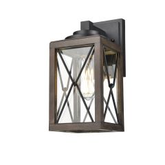 County Fair 12" Iron Wood Outdoor Wall Fixture