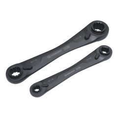 2 Piece X6 4-In-1 Spline Ratcheting SAE Wrench Set