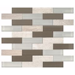 1.25" x 4" Simply Stick Brick Joint Mosaic 11.64 Sq-Ft/Box