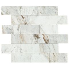 2" x 4" Marble Daphne White Simply Stick Bevel Mosaic 11.64