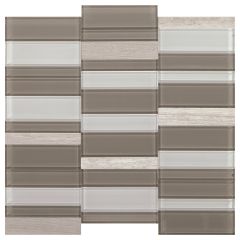 Chenille White StraightStack SimplyStick Mosaic 15PC/13.35Sf