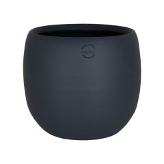 13" Ceramic Cover-Pot-Dark Blue