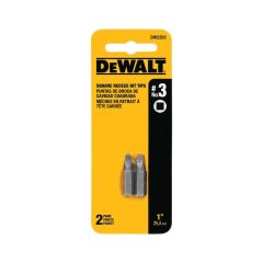 DeWalt 1" #3 Square Recess Power Bits-2/Pack