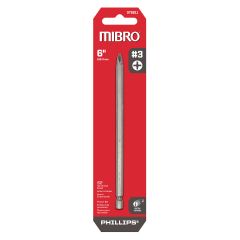6" #3 Phillips S2 Steel Screwdriver Bit
