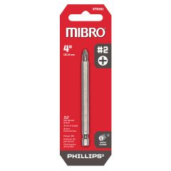 4" #2 Phillips S2 Steel Screwdriver Bit