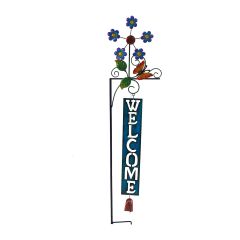 40" Welcome Spinner With Butterfly And Bell