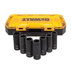 Dewalt Tough Box 7 Piece 1/2" Drive Deep Impact Metric Socke