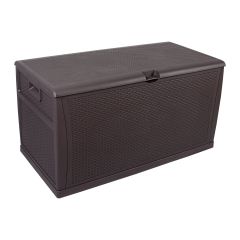 Rattan Style Coffee Outdoor Garden Storage Box-121 Gallon