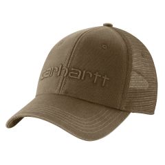 Canvas Mesh Back Logo Graphic Cap Light Brown