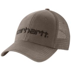 Canvas Mesh Back Logo Graphic Cap Light Brown