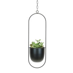 4.75" Black Metal Hanging Pot