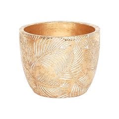 4.75" Gold Pot With Leaf