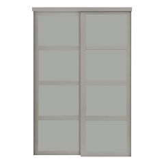 72" x 80" Fusion Plus White Wood Grain/White Glass Closet Do