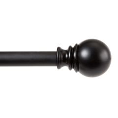 1" 30-84" Layla Matte Black Adjustable Curtain Rod