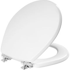 Round Slow Close Toilet Seat With Chrome Hinges