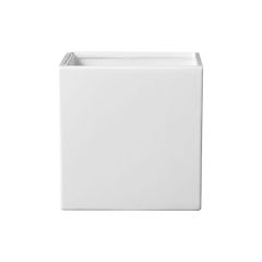 7"Latina Square Shiny Pot-White