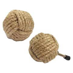 Nautical Knot Knob-Beige Jute