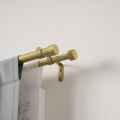 Cappa Double Curtain Rod 66"-120"-Brass