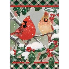 Cardinals In Holly Garden Flag