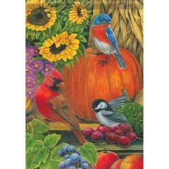 Fall Harvest Birds Garden Flag