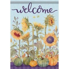 Sunflowers And Pumpkins Large Flag
