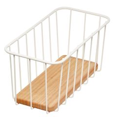 Wire & Paulownia Wood Pantry Bin-10 x 5 x 5