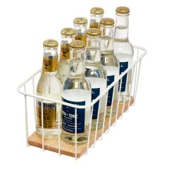 Wire & Paulownia Wood Pantry Bin-12 x 6 x 5