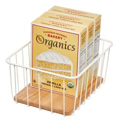 Wire & Paulownia Wood Pantry Bin-10 x 8 x 5