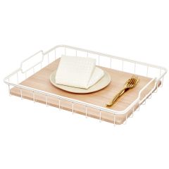 Wood & Paulownia Wood Serving Tray-14.5 x 17.5 x 3.2