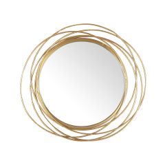 27.5” Gold Circle Lines Metal Frame Mirror
