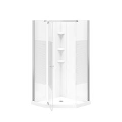 Begonia Carbon 36" Neo-Angle Shower Kit-Chrome
